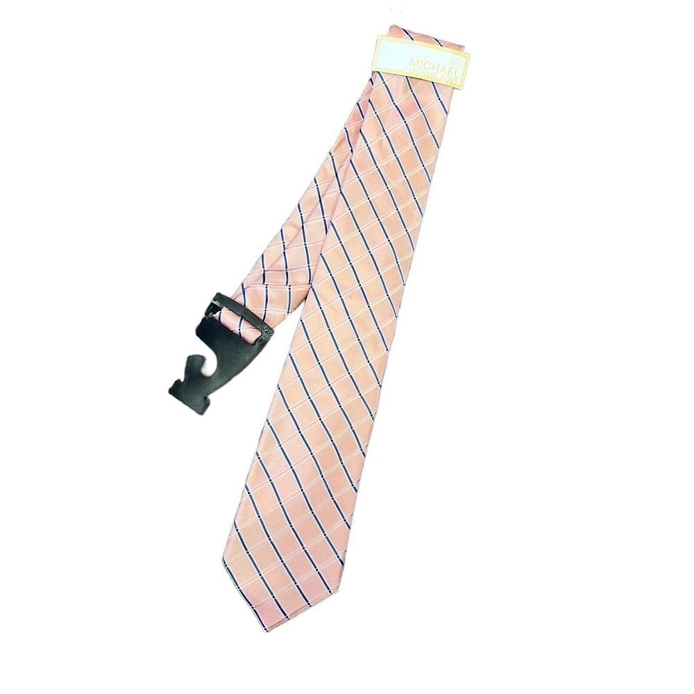 MICHAEL Kors Orange Blue Crosshatch Silk Tie